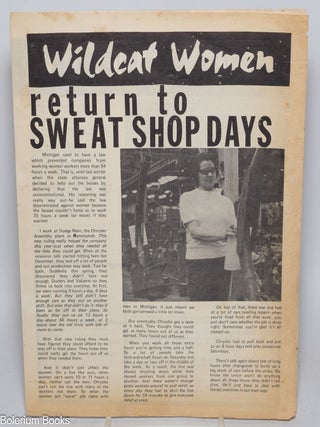 Cat.No: 325760 Wildcat women. Return to sweat shop days