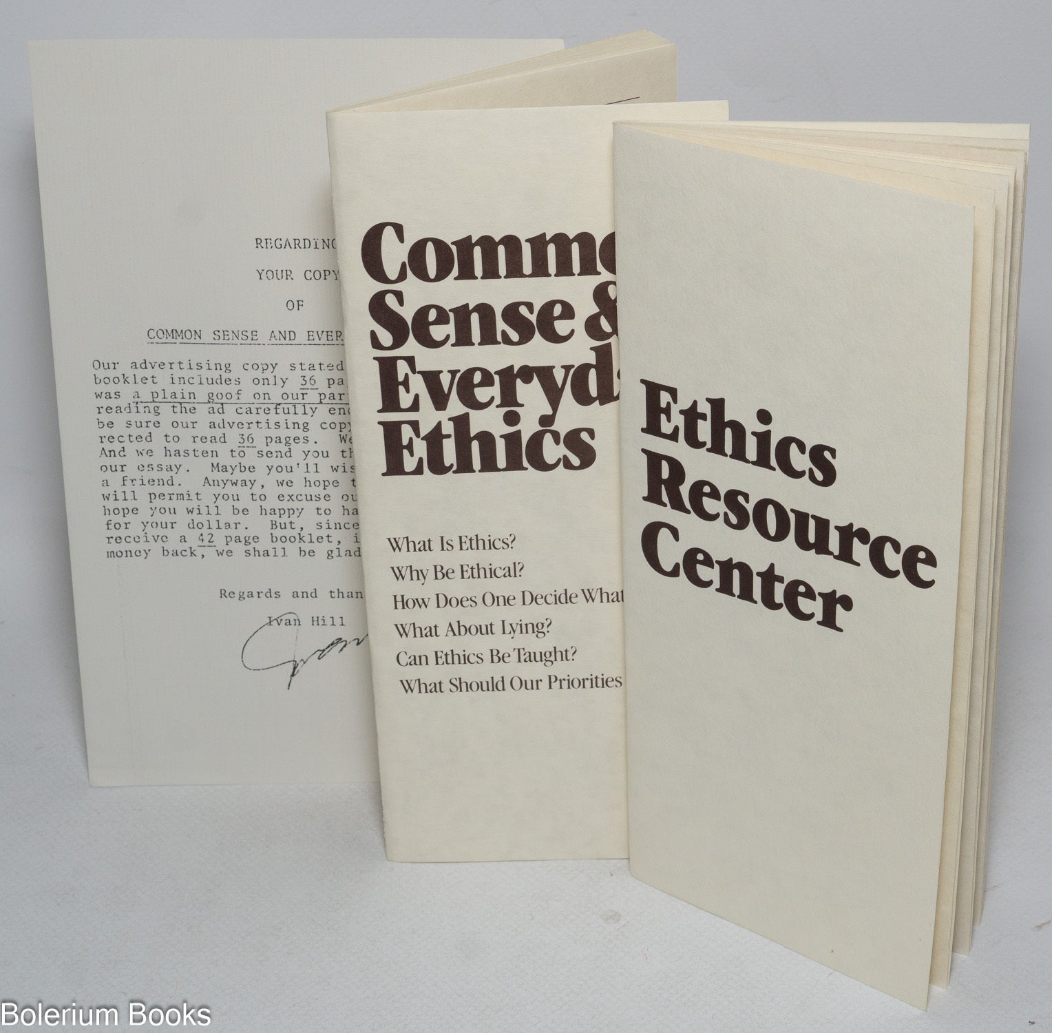 Common Sense & Everyday Ethics together with Ethics Resource Center