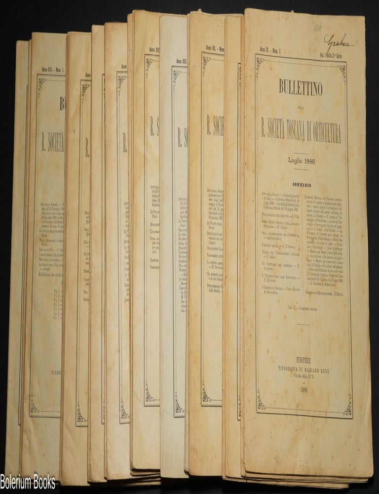 Cat.No: 325925 Bullettino della R. Societa Toscana di Orticultura [25 issues].