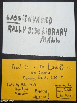 Cat.No: 326089 [Two handbills on the Laos invasion by student anti-war activists
