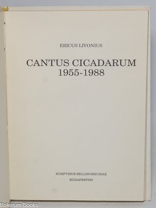 Cantus Cicadarum 1955-1988