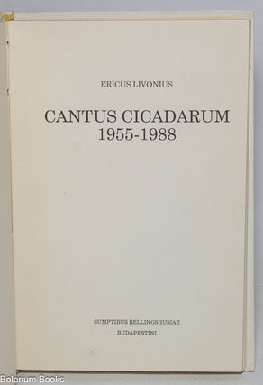 Cantus Cicadarum 1955-1988