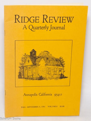 Cat.No: 326673 Ridge Review, A Quarterly Journal - Annapolis California 95412 - Fall -...