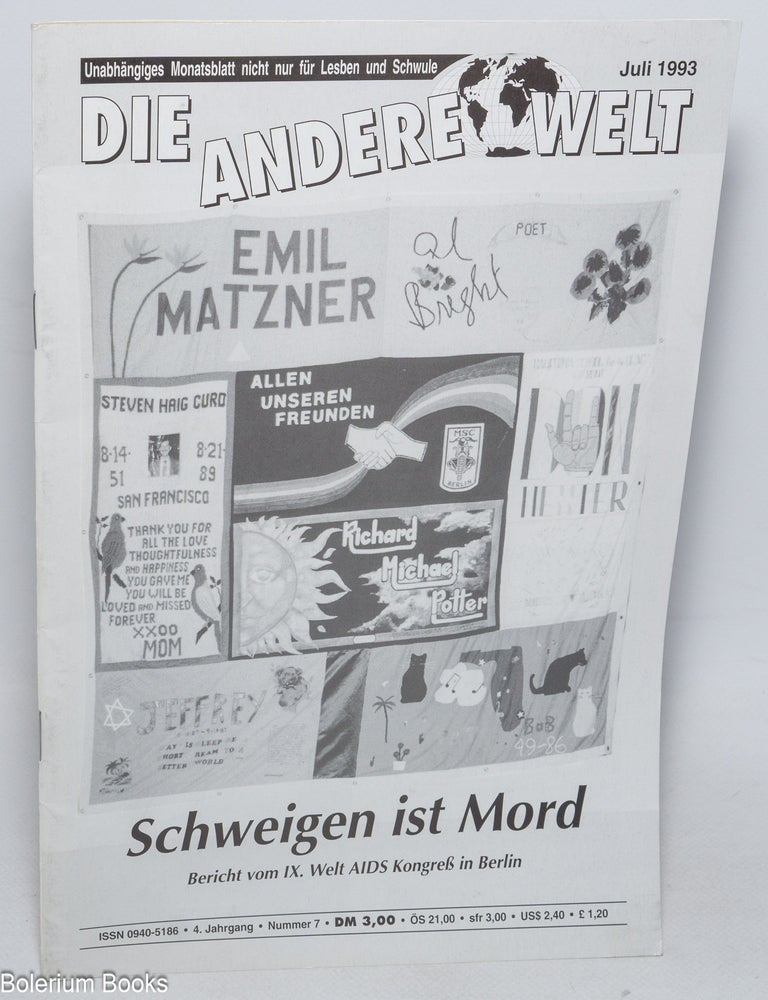 Cat.No: 326889 Die Andere Welt: unabh&auml;ngiges monatsblatt nicht n&uuml;r fur lesben und