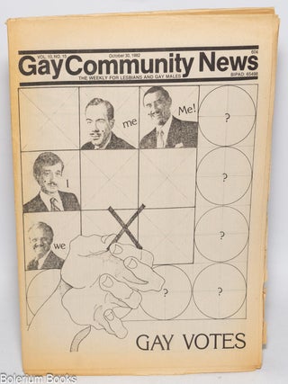 Cat.No: 327885 GCN: Gay Community News; the weekly for lesbians and gay males; vol. 10,...