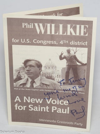 Cat.No: 327935 Phil Willkie for U.S. Congress, 4th District: a new voice for Saint Paul...