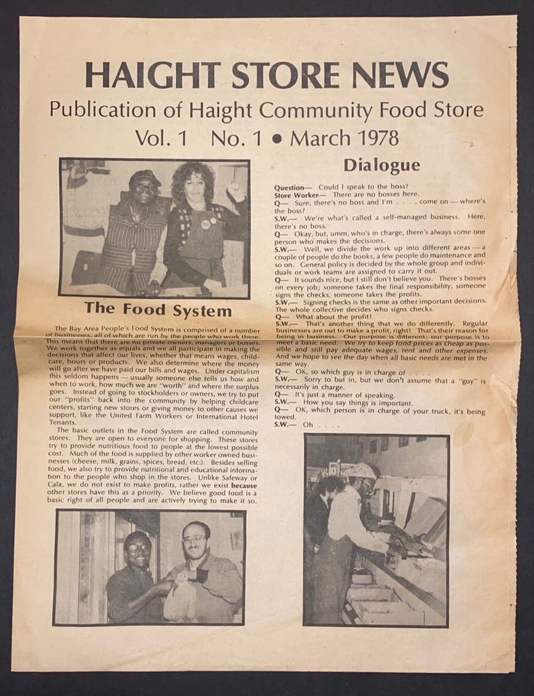 Cat.No: 328084 Haight Store News. Vol. 1 no. 1 (March 1978)