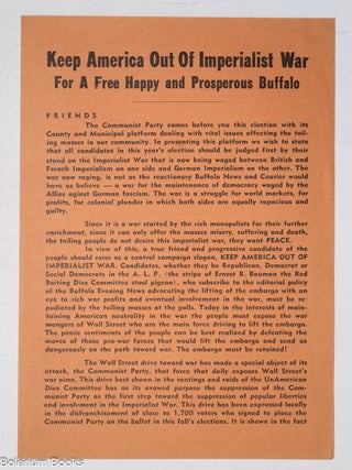 Cat.No: 328283 Keep America out of imperialist war for a free happy and prosperous Buffalo