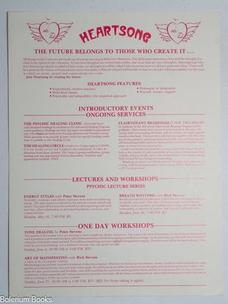 Cat.No: 328426 Heartsong; the future belongs to those who create it... [brochure]. Petey...