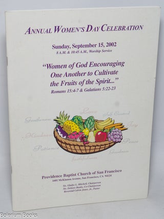 Cat.No: 328431 Annual Women's Day Celebration, Sunday, September 15, 2002. 8 A.M...