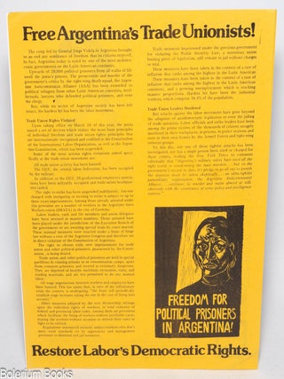Cat.No: 328732 Free Argentina's Trade Unionists! Restore Labor's Democratic...