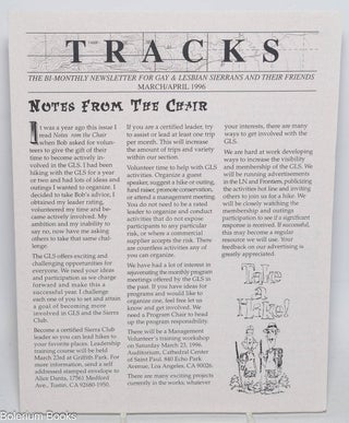 Cat.No: 329382 Tracks: the bi-monthly newsletter for Gay & Lesbian Sierrans and their...
