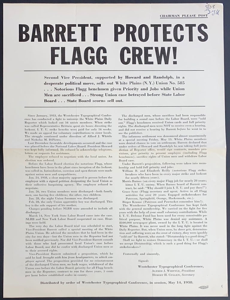 Cat.No: 329459 Barrett protects Flagg crew! [broadside]