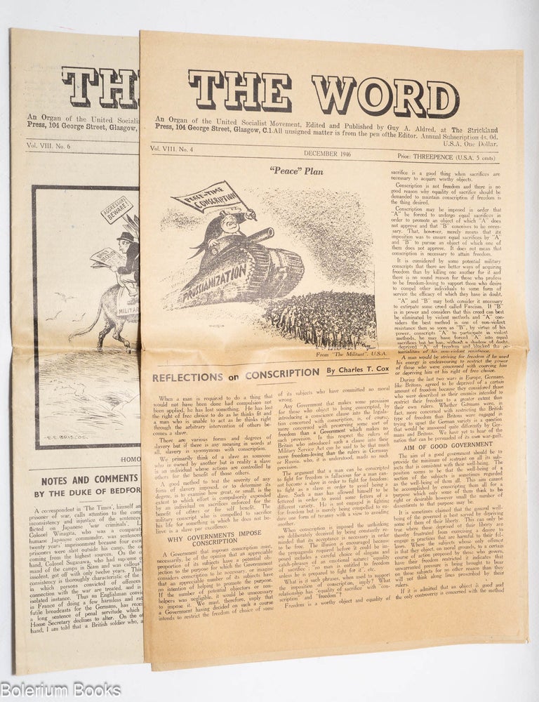 Cat.No: 329461 The Word [two issues]. Guy A. Aldred.