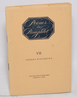 Cat.No: 329488 Poems in Pamphlet #6: The Outer Darkness. Thomas Blackburn