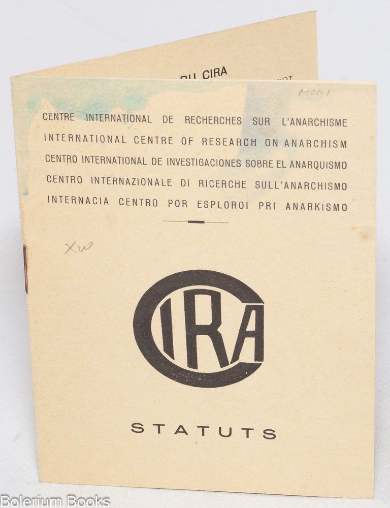 Cat.No: 330330 CIRA [Centre International de Recherches sur L'Anarchisme] Status.