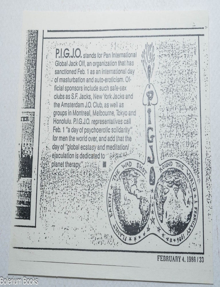 Cat.No: 330762 P.I.G.J.O. [leaflet]