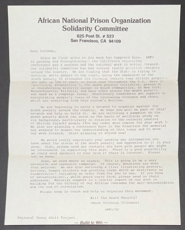 Cat.No: 330870 "Dear friends, Since we first wrote to you much has