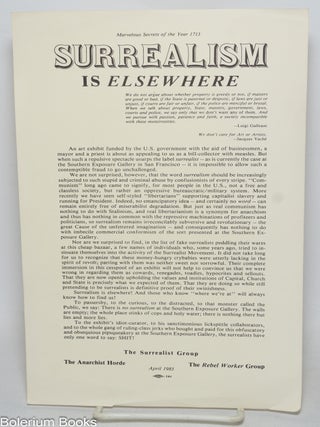 Cat.No: 330892 "Surrealism Is Elsewhere!" [broadside