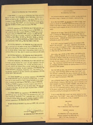 Cat.No: 330980 [Two handbills from the International Flag of Peace Association]. John J....