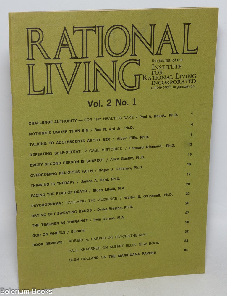 Rational living; the journal for the Institute for Rational Living ...