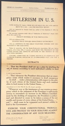 Cat.No: 331108 Hitlerism in US [broadside
