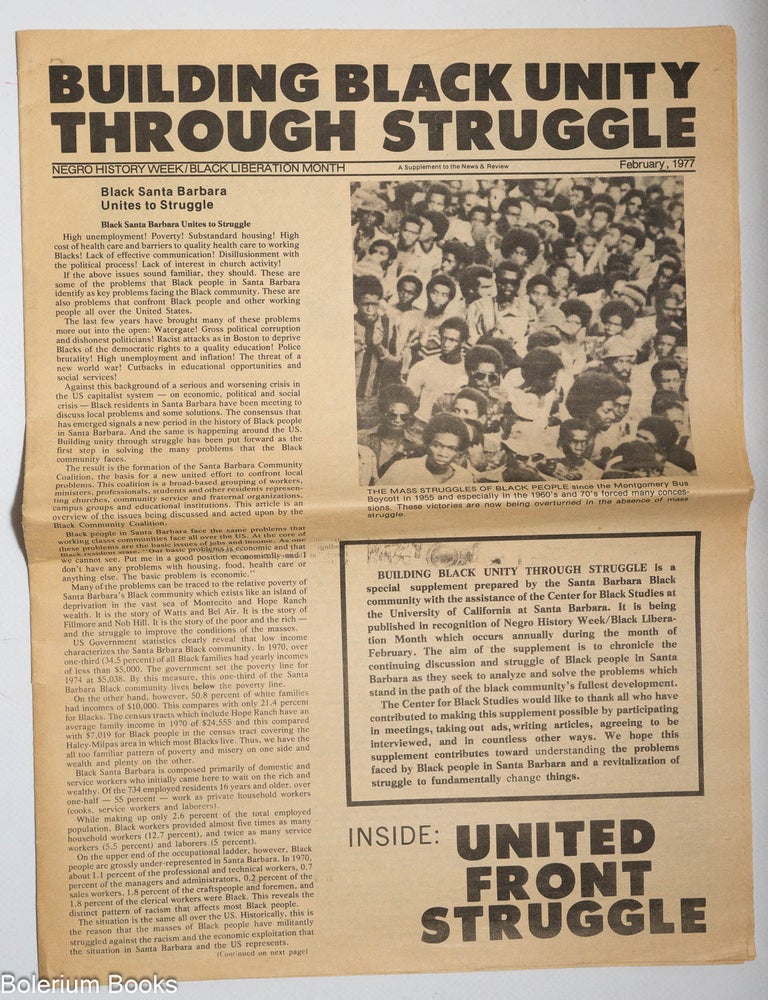 Cat.No: 331612 Building black community through struggle;negro history week/black...