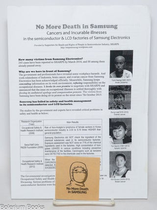 Cat.No: 331730 No More Death in Samsung / Cancers and Incurable illnesses in the...