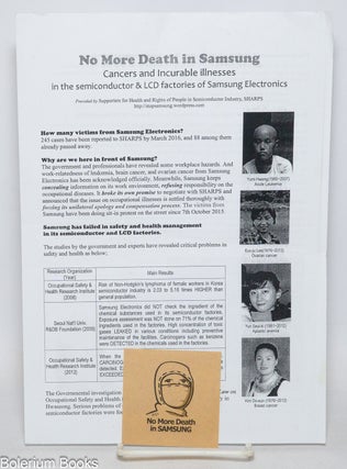Cat.No: 331730 No More Death in Samsung / Cancers and Incurable illnesses in the...