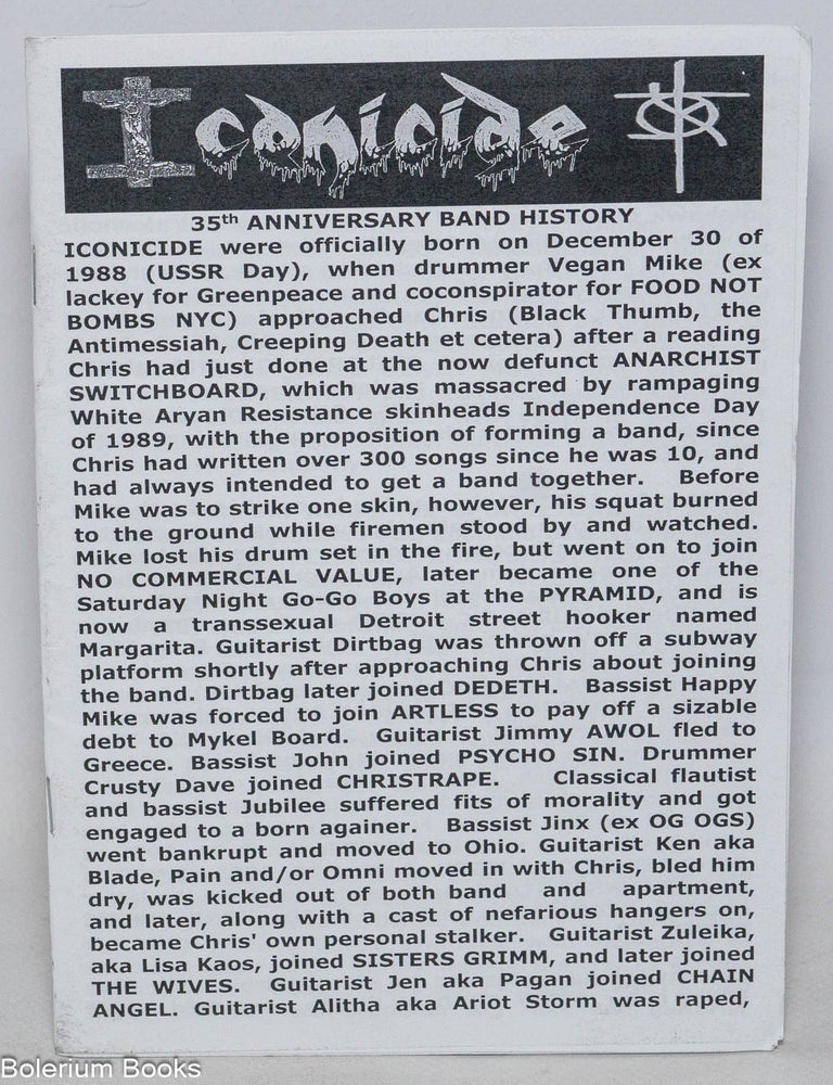 Cat.No: 331846 Iconicide, 35th anniversary band history