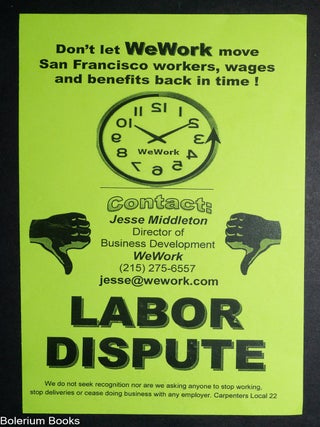Cat.No: 332190 Don't let WeWork move San Francisco workers, wages and benefits back...