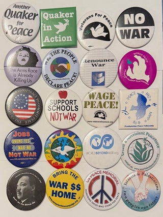 Cat.No: 333048 [Twenty peace-related pins from the collection of Quaker activist David...