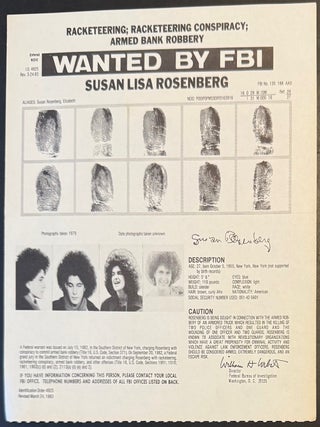 Cat.No: 333231 Wanted by FBI / Susan Lisa Rosenberg [wanted poster