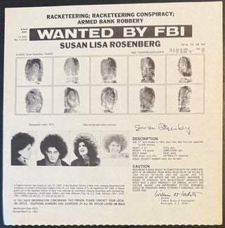 Cat.No: 333231 Wanted by FBI / Susan Lisa Rosenberg [wanted poster