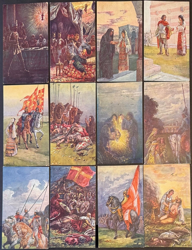 Cat.No: 333372 [Set of 12 postcards depicting scenes from The Hymn of the Kosovo Heroes]