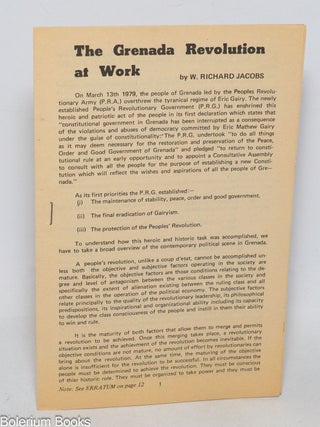 Cat.No: 333414 The Grenada Revolution at Work. W. Richard Jacobs