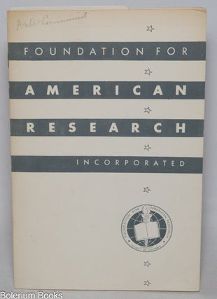 Cat.No: 333492 Foundation for American Research Incorporated