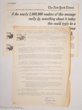 Cat.No: 333794 [Printed fundraising letter] National Council on American-Soviet...
