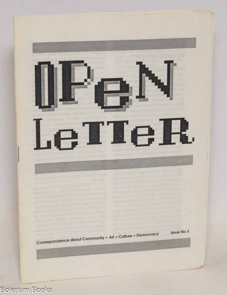 Cat.No: 334223 Open Letter - Correspondence about Community - Art - Culture - Democracy. Issue no 3