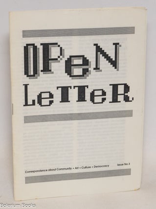 Cat.No: 334223 Open Letter - Correspondence about Community - Art - Culture - Democracy....