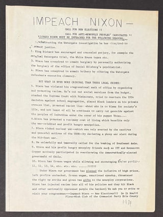Cat.No: 334348 Impeach Nixon - Call for new elections!! Call for anti-monopoly...