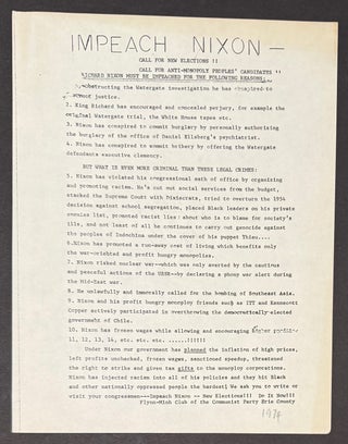 Cat.No: 334348 Impeach Nixon - Call for new elections!! Call for anti-monopoly...
