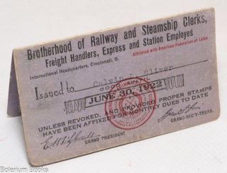 Cat.No: 334391 Brotherhood of Railway and Steamship Clerks, Freight Handlers, Express and...