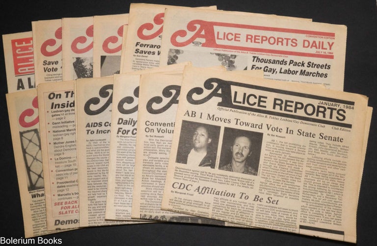 Cat.No: 334711 Alice Reports: official publication of the Alice B. Toklas Lesbian/Gay