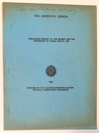 Cat.No: 334741 Preliminary report on the Society for the Prevention of World War III,...