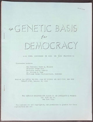 Cat.No: 334998 The genetic basis for democracy. A panel discussion on race and race...