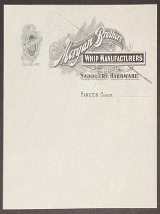 Cat.No: 335071 Morgan Brothers Whip Manufacturers. Wholesale Saddlery Hardware [sheet of...