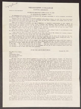 Cat.No: 335091 [Handbill responding to a Life magazine editorial on Emmett Till's...