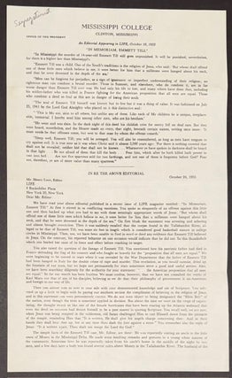 Cat.No: 335091 [Handbill responding to a Life magazine editorial on Emmett Till's...
