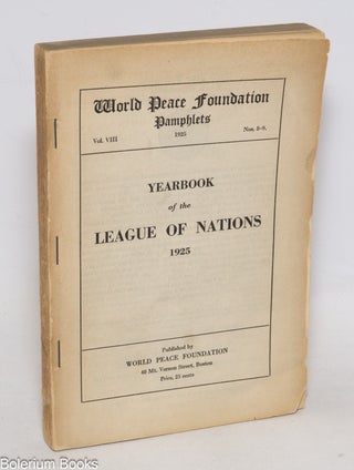 Cat.No: 335268 Yearbook of the League of Nations 1925